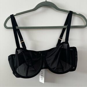 🎉NWT🎉 CUUP Balconette Black Mesh Bra 38D